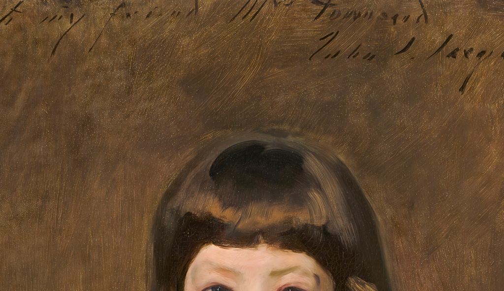 Blunt fringe and inscription in Miss Beatrice Townsend
